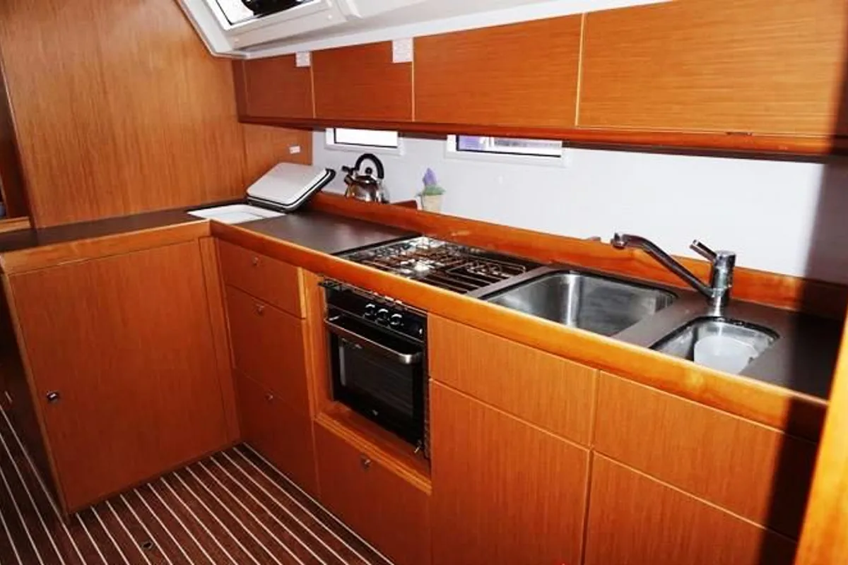 Galley of Leonidas Bavaria 46 Cruiser, a Bavaria 46 Cruiser sailboat at Municipal Unit of Lefkada, Greece