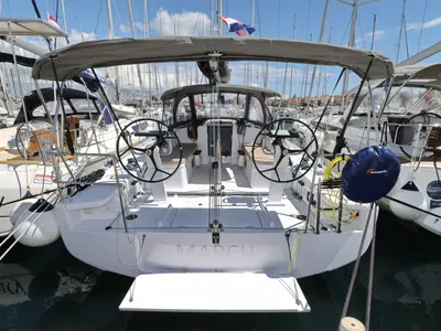 Cockpit of March, a Beneteau First 36 sailboat at Biograd na Moru, Croatia