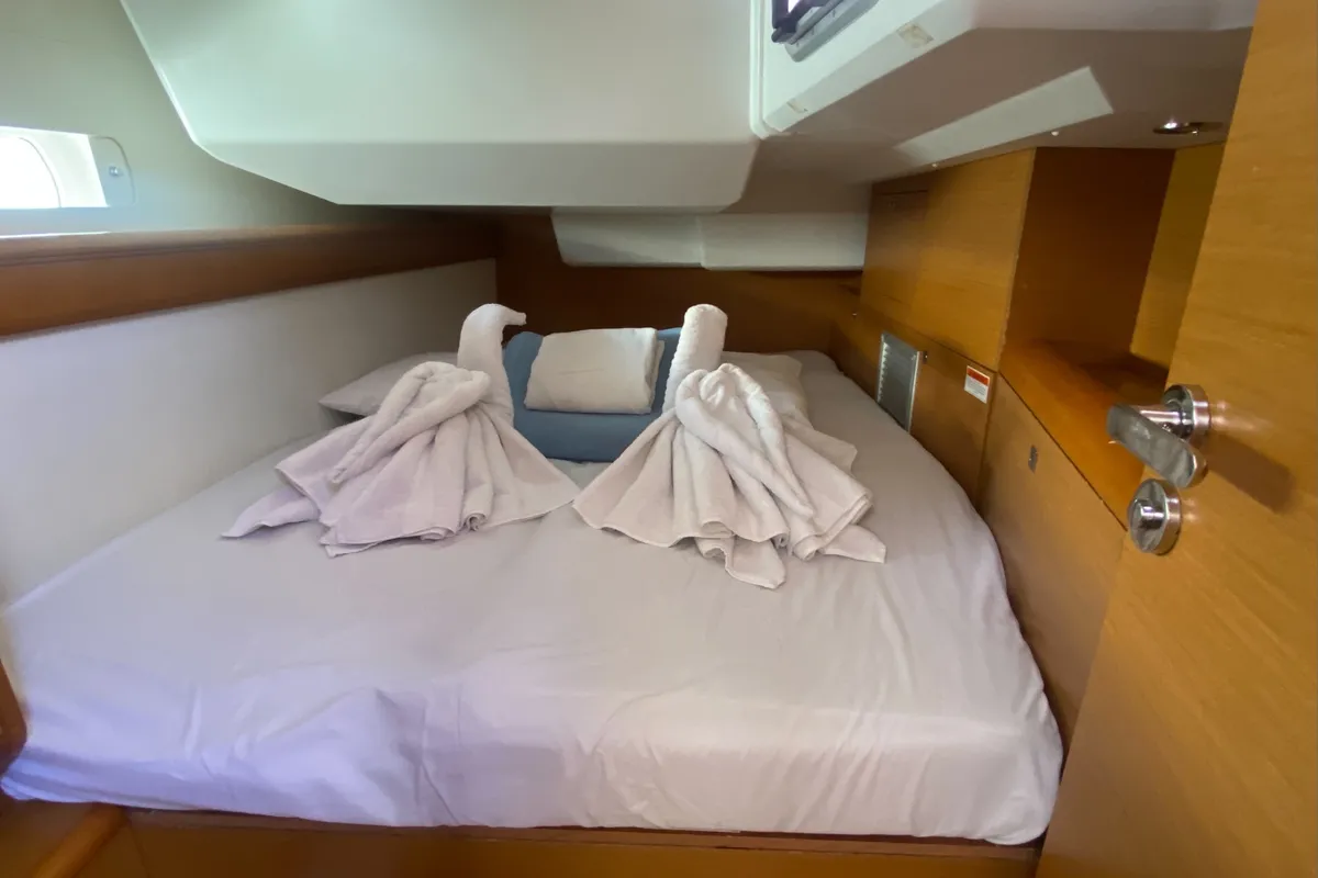 Cabin on Silver Girl, a Jeanneau Sun Odyssey 469 sailboat at Road Town, British Virgin Islands