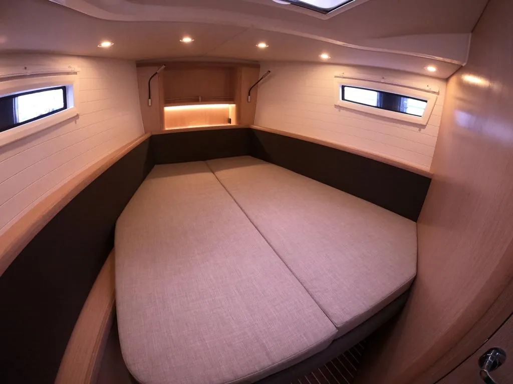 Cabin on Adonis, a Bavaria Vision 42 sailboat at Preveza, Greece