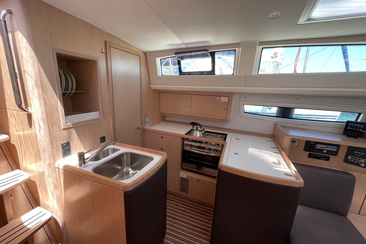 Galley of Adonis, a Bavaria Vision 42 sailboat at Preveza, Greece