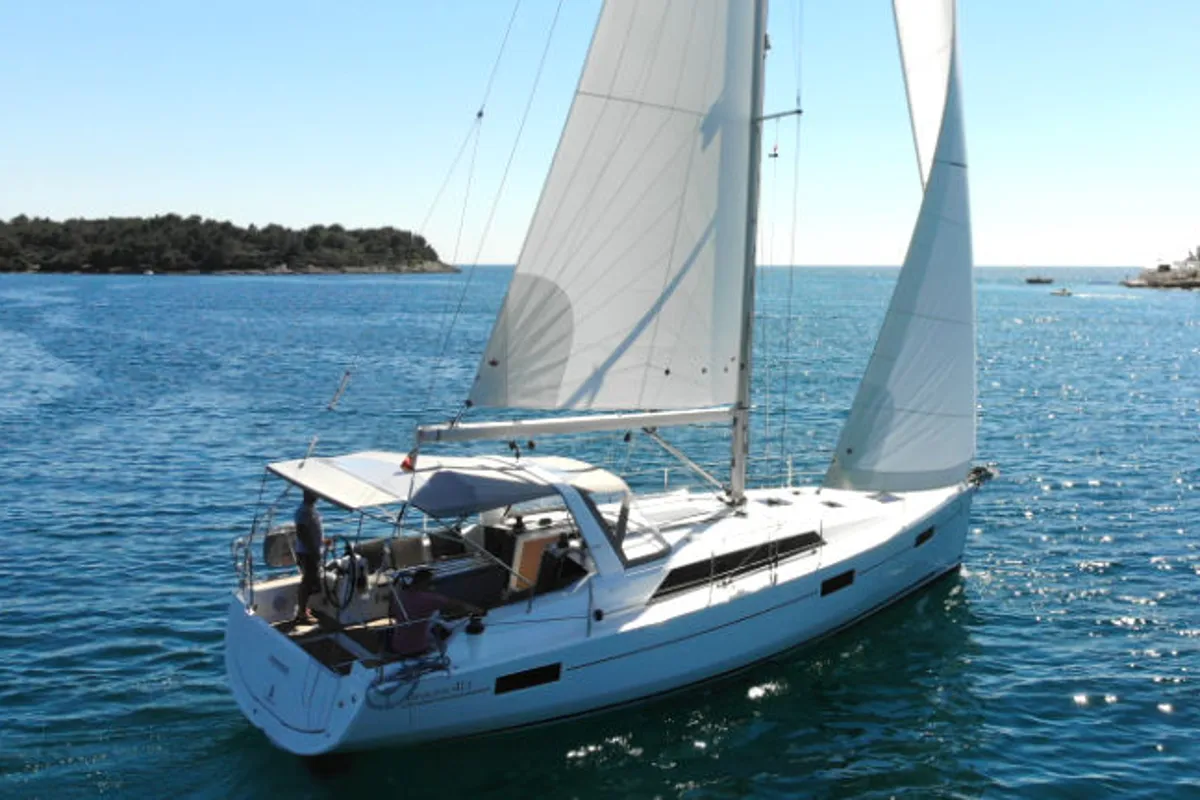 Exterior view of Pauline, a Beneteau Oceanis 41.1 sailboat at Grad Pula, Croatia