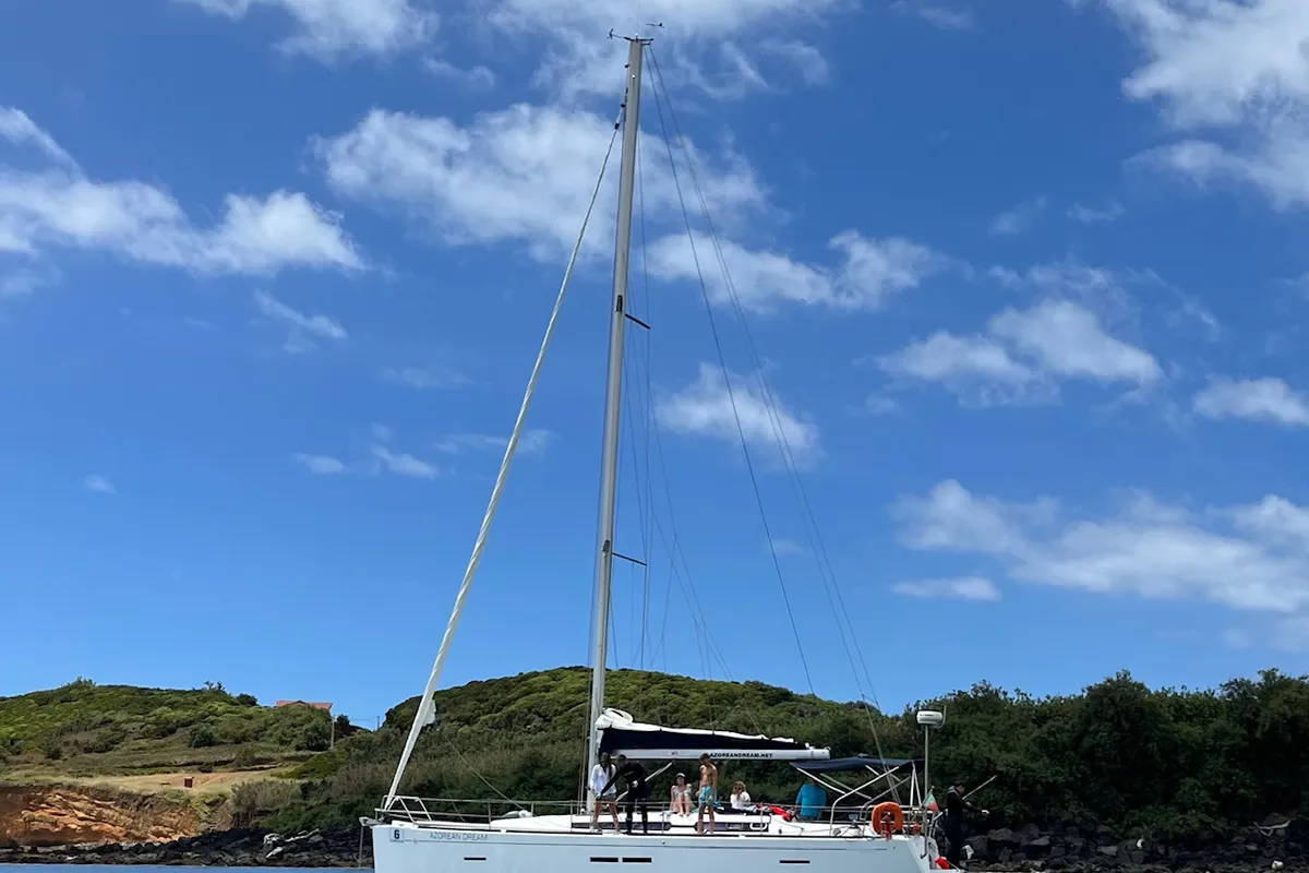 Exterior view of Azorean Dream, a Dufour 405 Grand Large sailboat at São Pedro, Portugal
