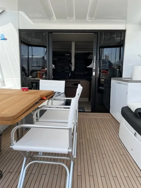 Deck of Shilouette, a Lagoon 50 catamaran at Athens, Greece