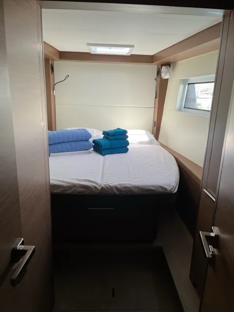 Cabin on Shilouette, a Lagoon 50 catamaran at Athens, Greece
