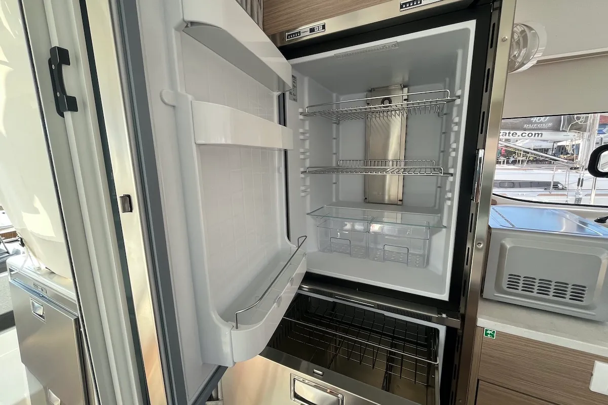 Galley of Why not 21, a Lagoon 43 catamaran at Municipal Unit of Lefkada, Greece