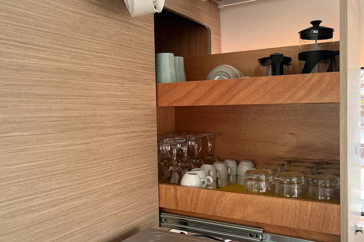 Galley of Why not 21, a Lagoon 43 catamaran at Municipal Unit of Lefkada, Greece