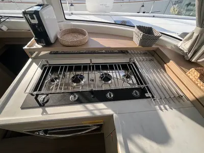 Galley of Why not 21, a Lagoon 43 catamaran at Municipal Unit of Lefkada, Greece