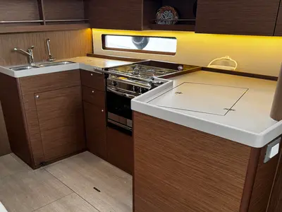 Galley of Bruna, a Beneteau Oceanis 40.1 sailboat at Grad Biograd na Moru, Croatia