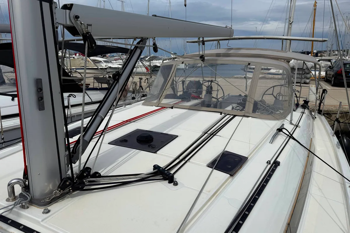 Deck of Bruna, a Beneteau Oceanis 40.1 sailboat at Grad Biograd na Moru, Croatia