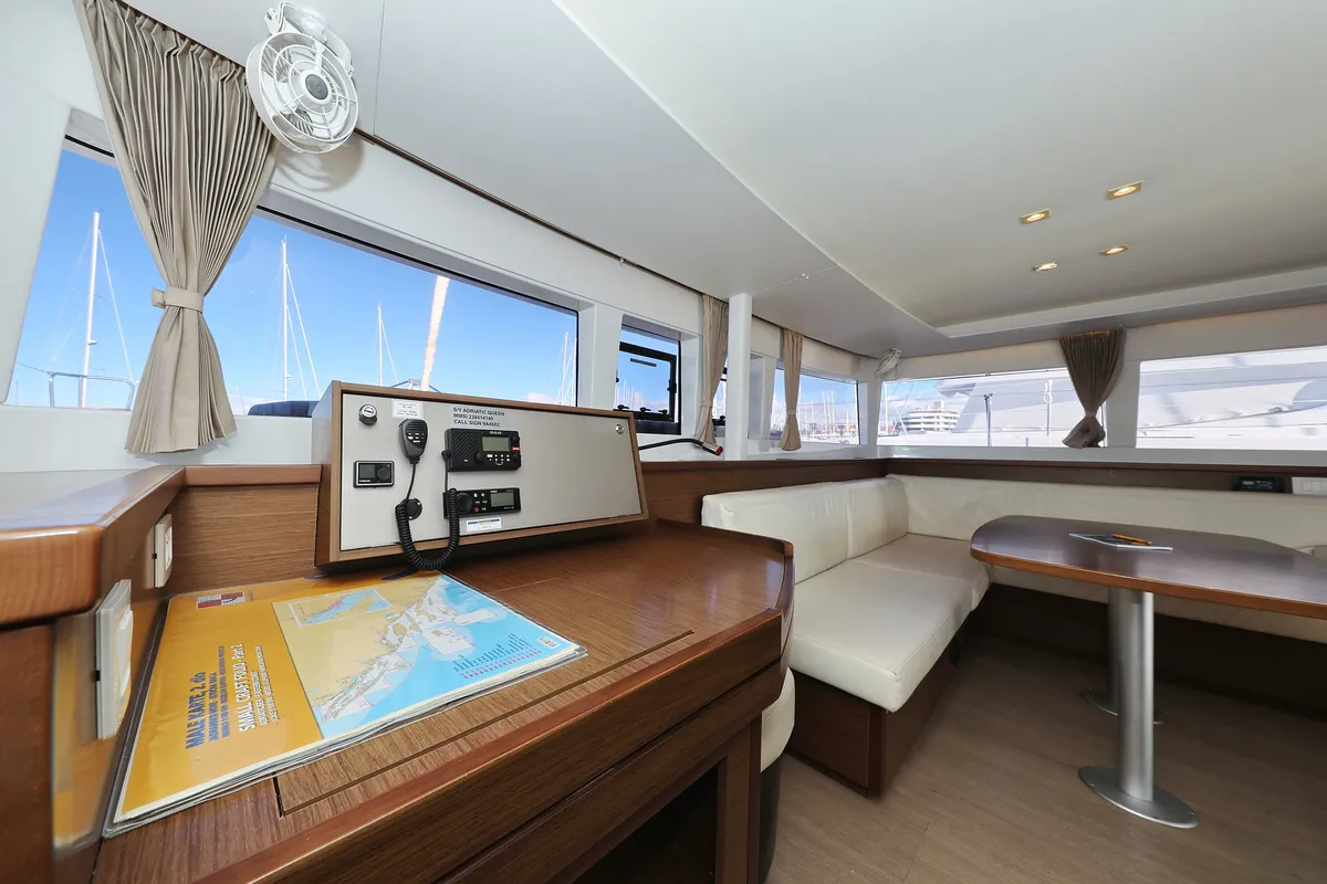 Cockpit of Adriatic Queen, a Lagoon 450 S catamaran at Grad Biograd na Moru, Croatia