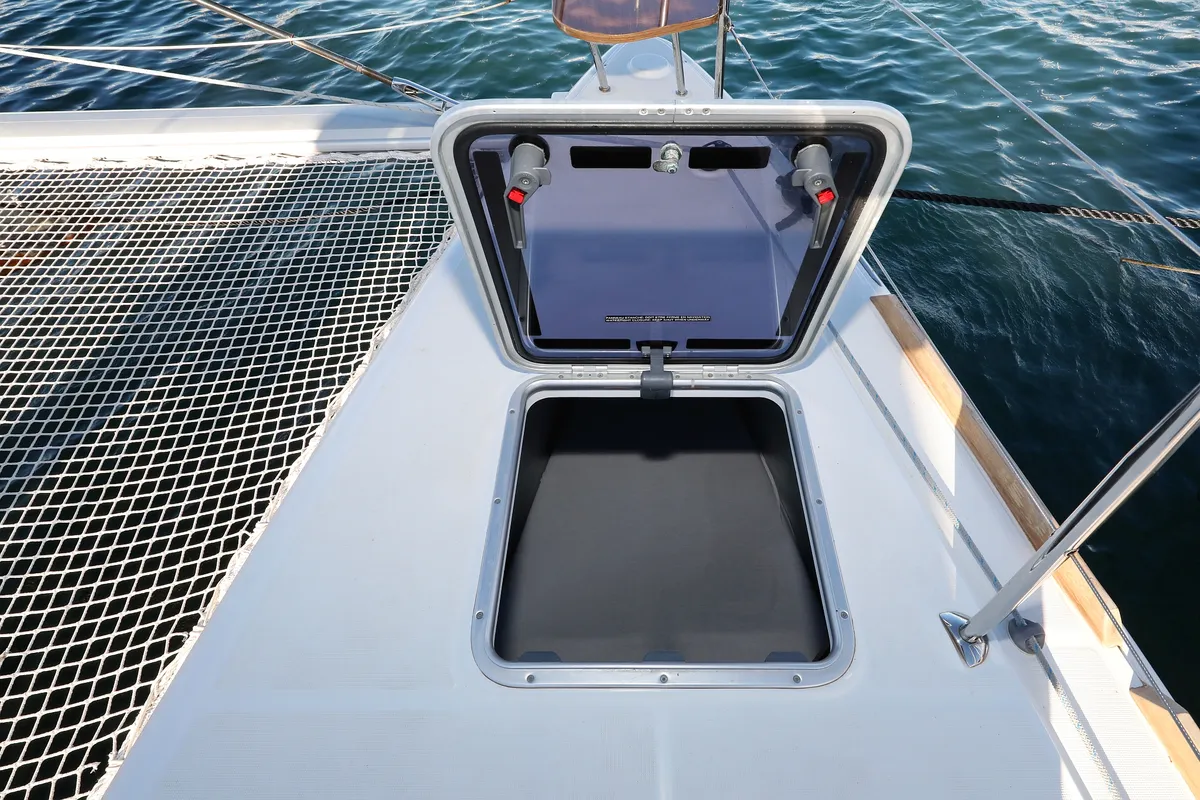 Deck of Adriatic Queen, a Lagoon 450 S catamaran at Grad Biograd na Moru, Croatia
