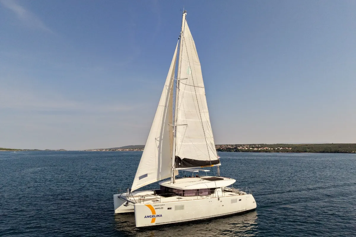 Exterior view of Adriatic Queen, a Lagoon 450 S catamaran at Biograd na Moru, Croatia