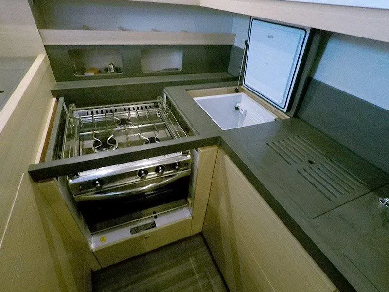 Galley of Vita, a Dufour 530 sailboat at Grad Šibenik, Croatia