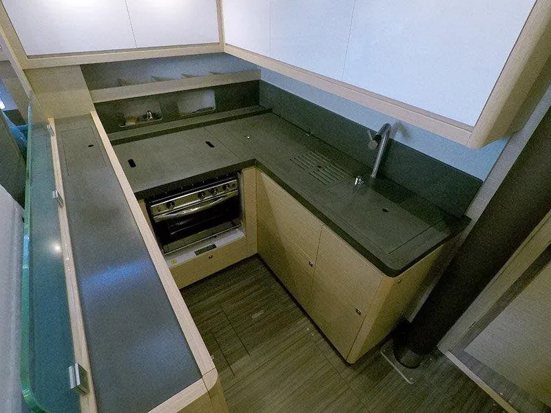 Galley of Vita, a Dufour 530 sailboat at Grad Šibenik, Croatia