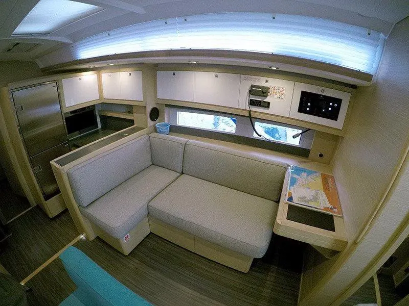 Salon of Vita, a Dufour 530 sailboat at Grad Šibenik, Croatia