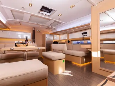 Salon of Vita, a Dufour 530 sailboat at Šibenik, Croatia