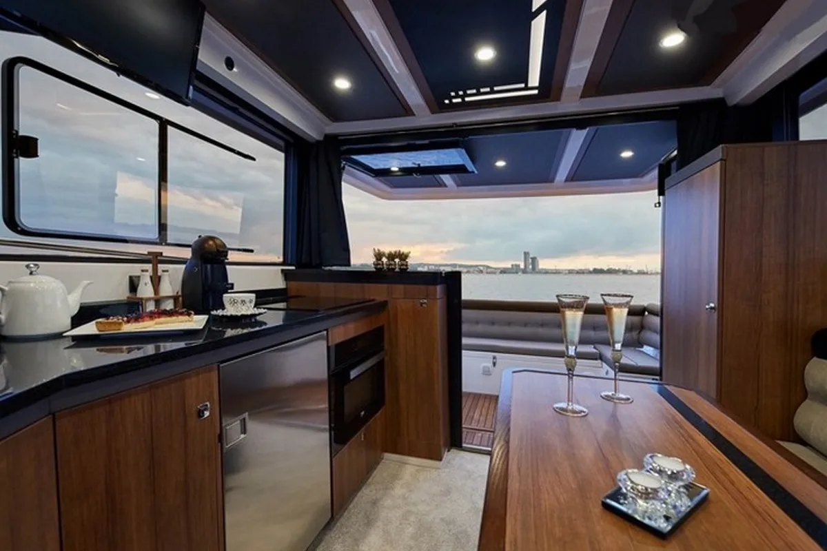 Galley of Maya Bay 3, a Northman 1200 motorboat at Split, Croatia