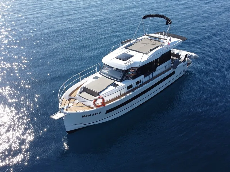 Exterior view of Maya Bay 3, a Northman 1200 motorboat at Split, Croatia