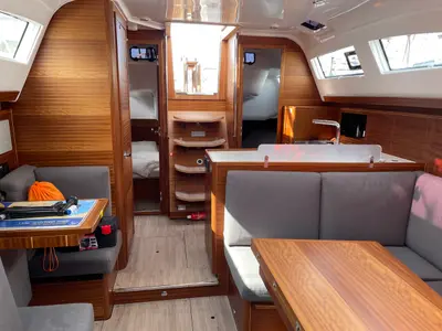 Salon of Blu, a Elan Impression 40.1 sailboat at Grad Pula, Croatia