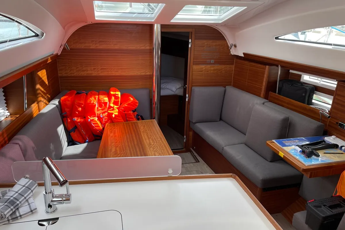 Salon of Blu, a Elan Impression 40.1 sailboat at Grad Pula, Croatia