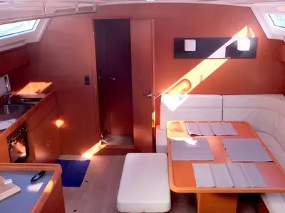 Salon of Sibylla - bareboat, a Bavaria Cruiser 46 sailboat at Naples, Italy