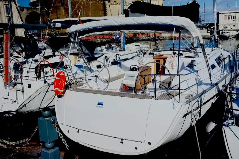Exterior view of Sibylla - bareboat, a Bavaria Cruiser 46 sailboat at Naples, Italy