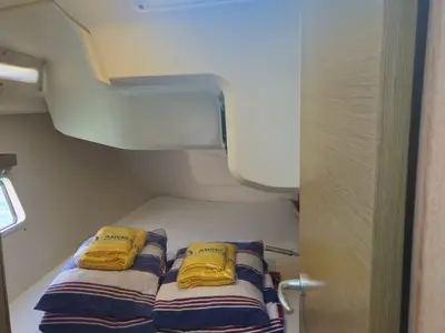 Cabin on Faro, a Hanse 418 sailboat at Biograd na Moru, Croatia