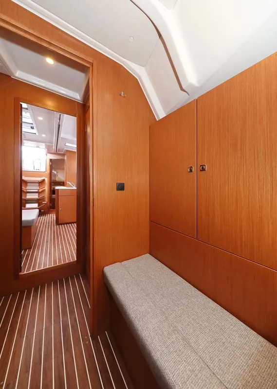Cabin on Cala Mawa, a Bavaria Cruiser 46 Style sailboat at Grad Trogir, Croatia