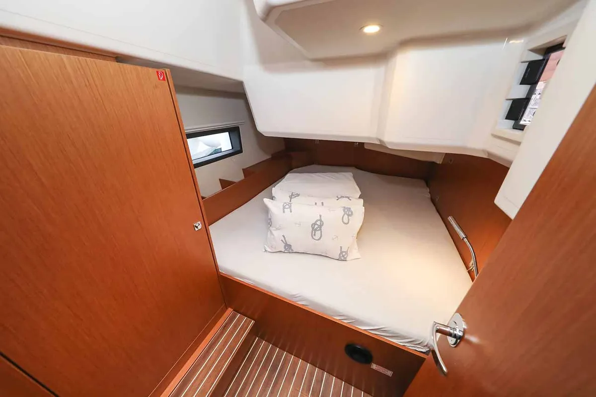 Cabin on Good Times, a Bavaria C42 sailboat at Grad Trogir, Croatia
