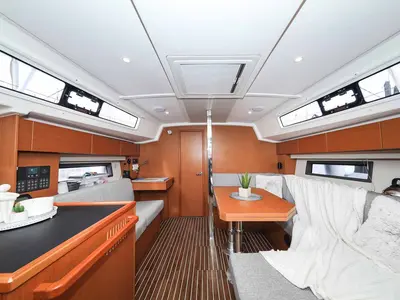 Salon of Good Times, a Bavaria C42 sailboat at Grad Trogir, Croatia
