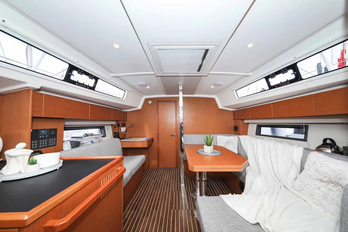 Salon of Good Times, a Bavaria C42 sailboat at Grad Trogir, Croatia