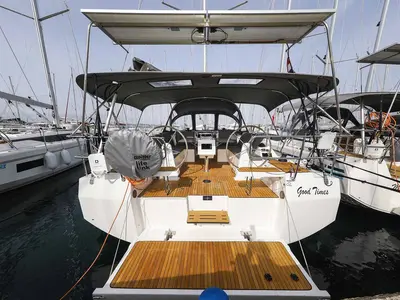 Cockpit of Good Times, a Bavaria C42 sailboat at Grad Trogir, Croatia