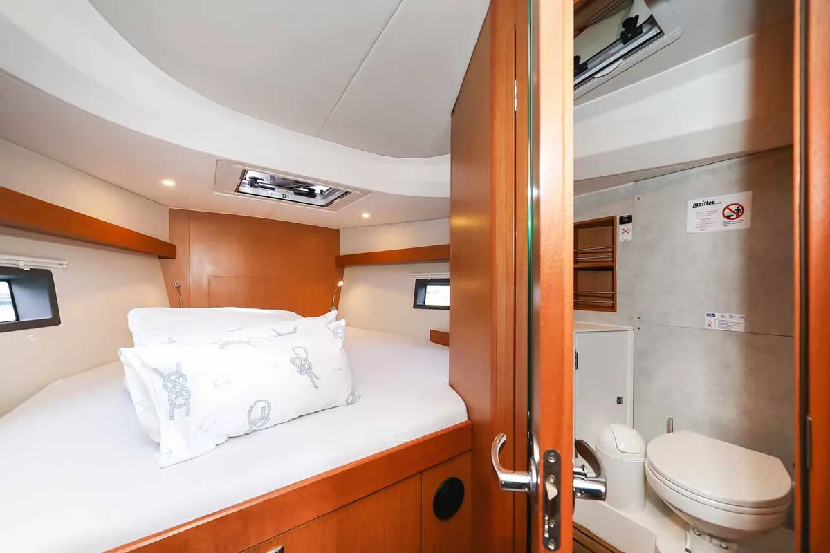 Cabin on Good Times, a Bavaria C42 sailboat at Grad Trogir, Croatia