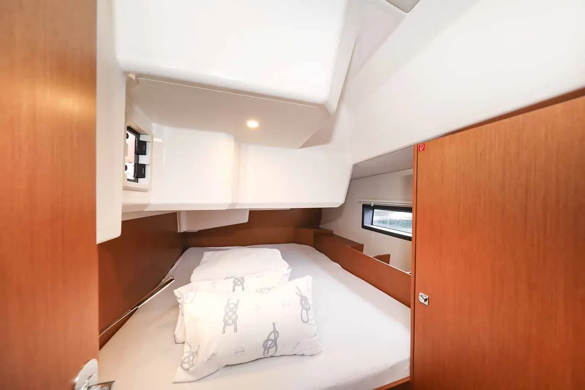 Cabin on Good Times, a Bavaria C42 sailboat at Grad Trogir, Croatia