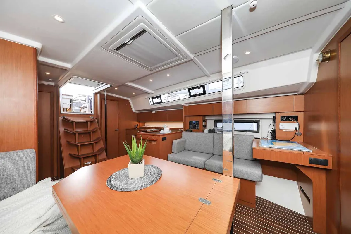 Salon of Good Times, a Bavaria C42 sailboat at Grad Trogir, Croatia