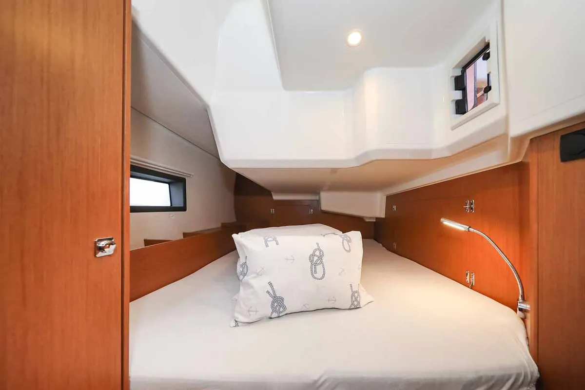 Cabin on Good Times, a Bavaria C42 sailboat at Grad Trogir, Croatia