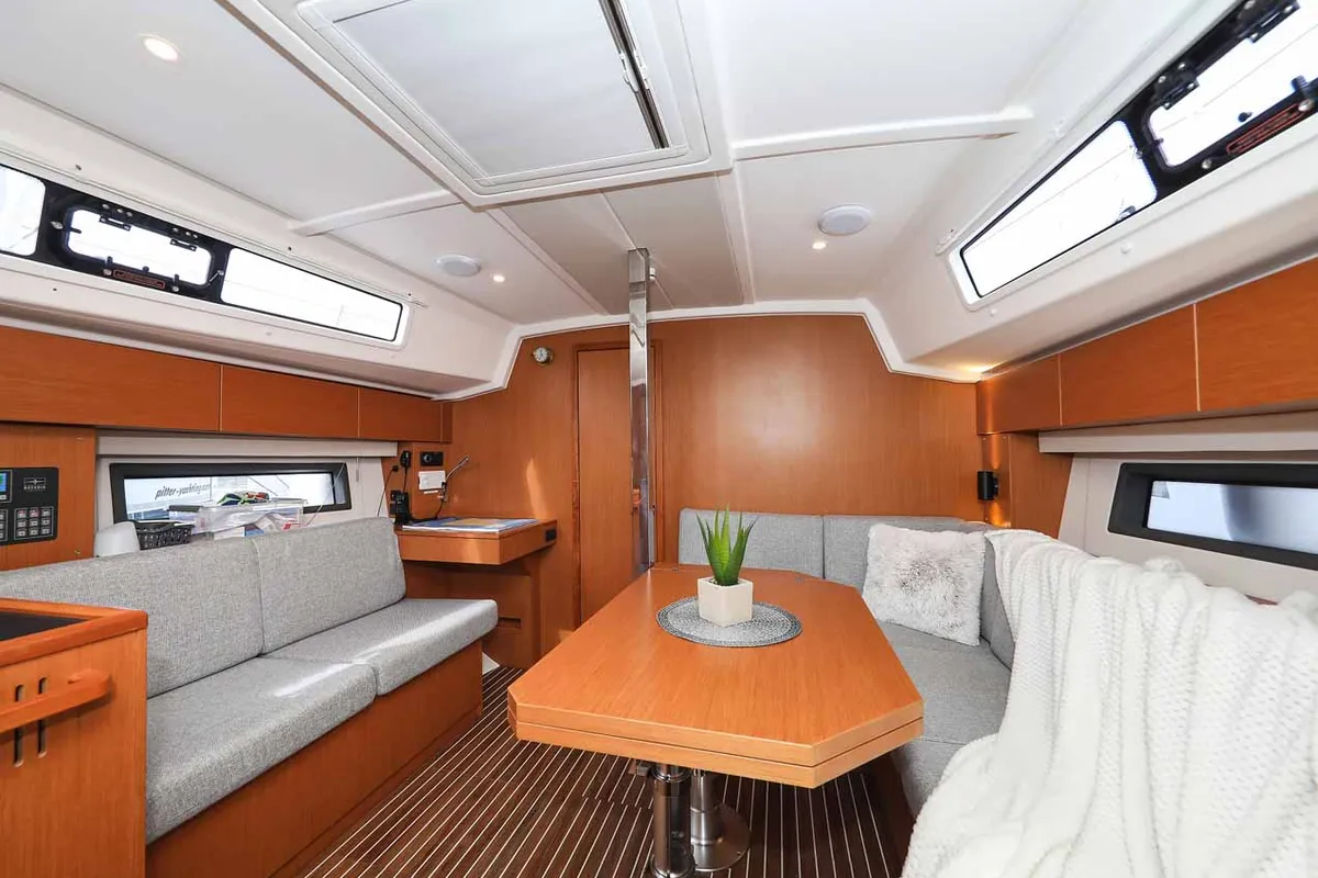 Salon of Good Times, a Bavaria C42 sailboat at Grad Trogir, Croatia