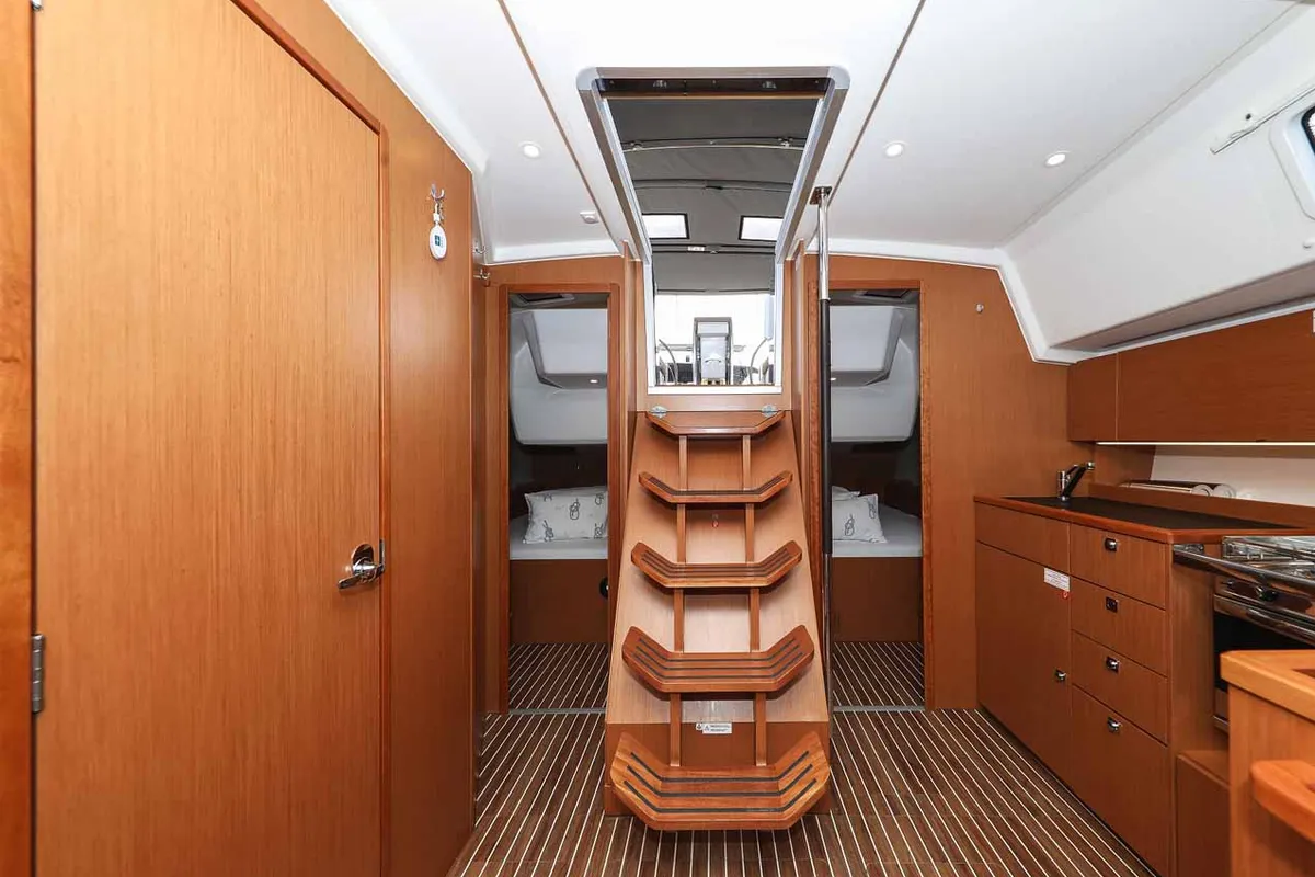Cabin on Good Times, a Bavaria C42 sailboat at Grad Trogir, Croatia
