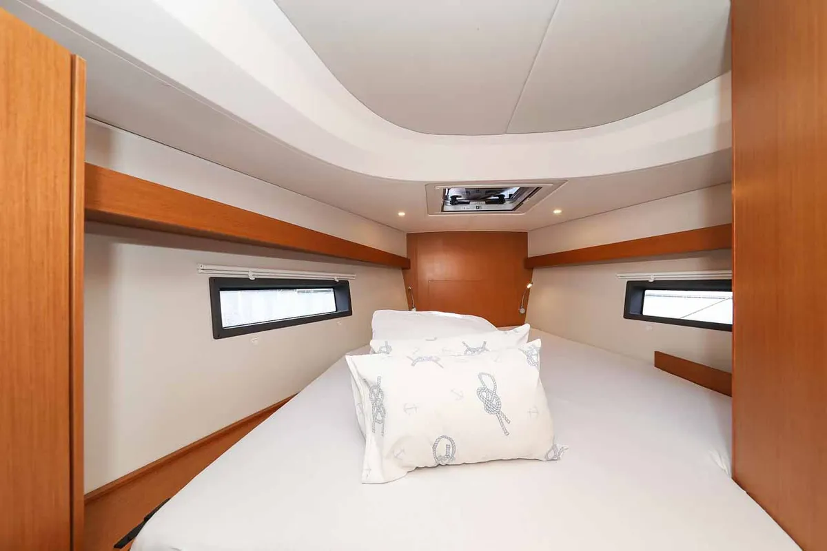Cabin on Good Times, a Bavaria C42 sailboat at Grad Trogir, Croatia