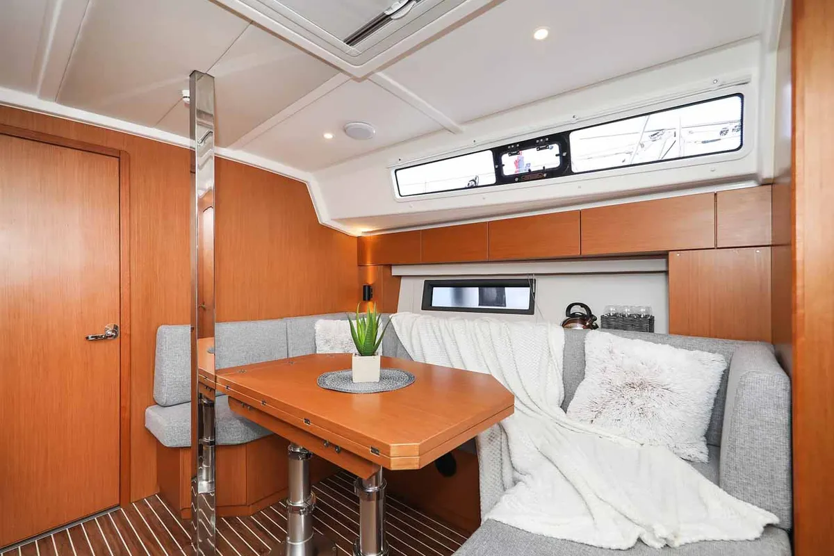 Salon of Good Times, a Bavaria C42 sailboat at Grad Trogir, Croatia