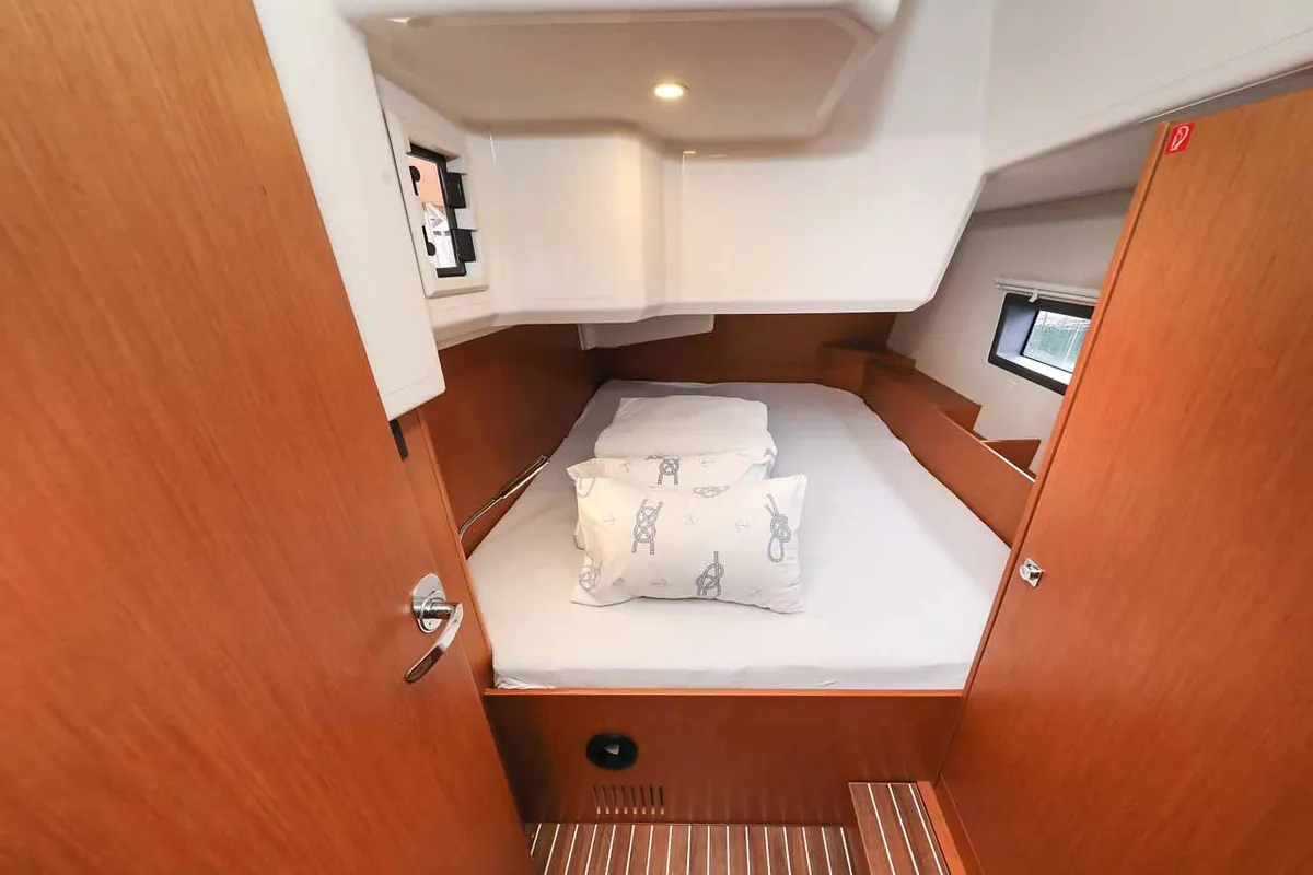 Cabin on Good Times, a Bavaria C42 sailboat at Grad Trogir, Croatia