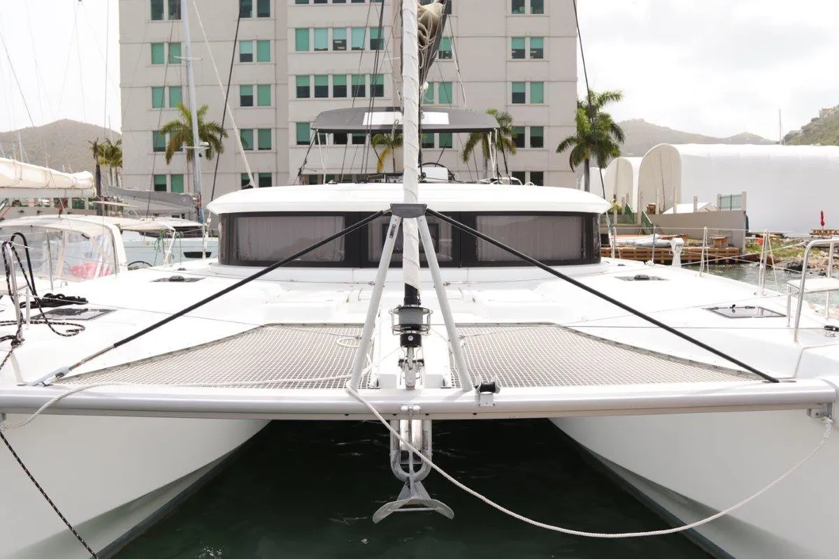 Exterior view of C’est La Vie, a Lagoon 46 catamaran at Road Town, British Virgin Islands