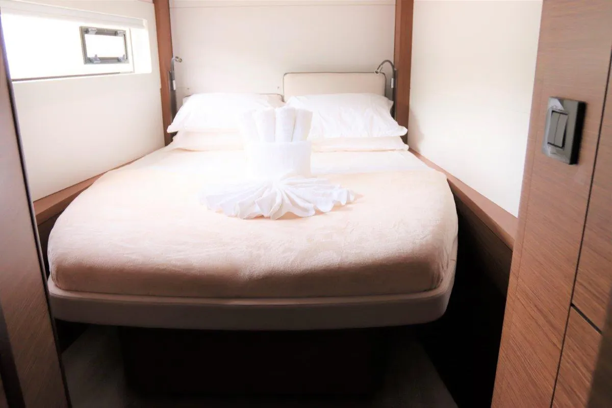 Cabin on C’est La Vie, a Lagoon 46 catamaran at Road Town, British Virgin Islands