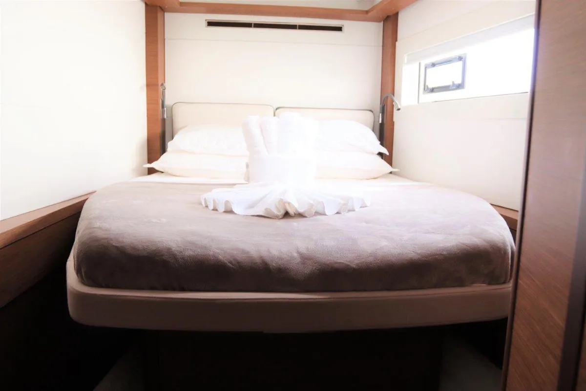 Cabin on C’est La Vie, a Lagoon 46 catamaran at Road Town, British Virgin Islands
