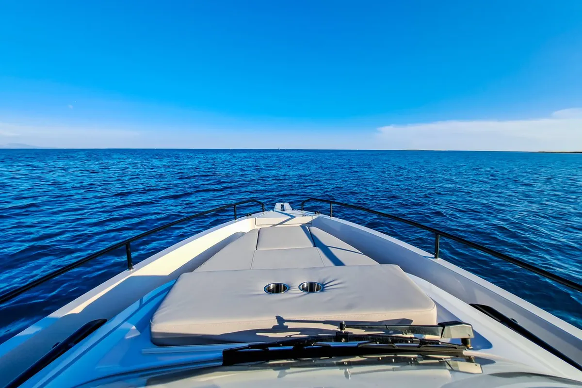Deck of Ryck 280, a Ryck 280 motorboat at Grad Pula, Croatia