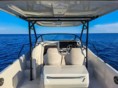 Cockpit of Ryck 280, a Ryck 280 motorboat at Grad Pula, Croatia