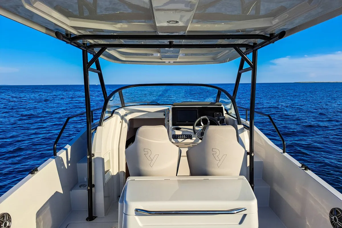 Cockpit of Ryck 280, a Ryck 280 motorboat at Grad Pula, Croatia