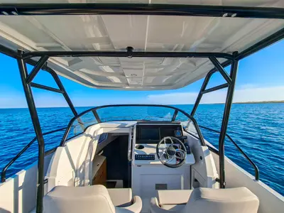 Deck of Ryck 280, a Ryck 280 motorboat at Grad Pula, Croatia