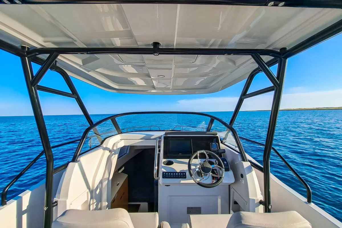 Deck of Ryck 280, a Ryck 280 motorboat at Grad Pula, Croatia